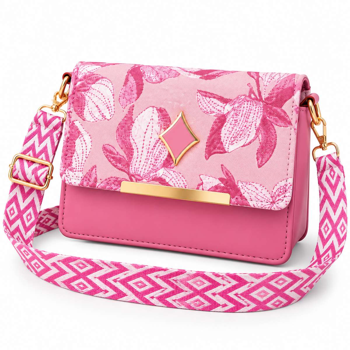 Women's Floral Sling Bag – Stylish Printed Crossbody Handbag with Adjustable Strap