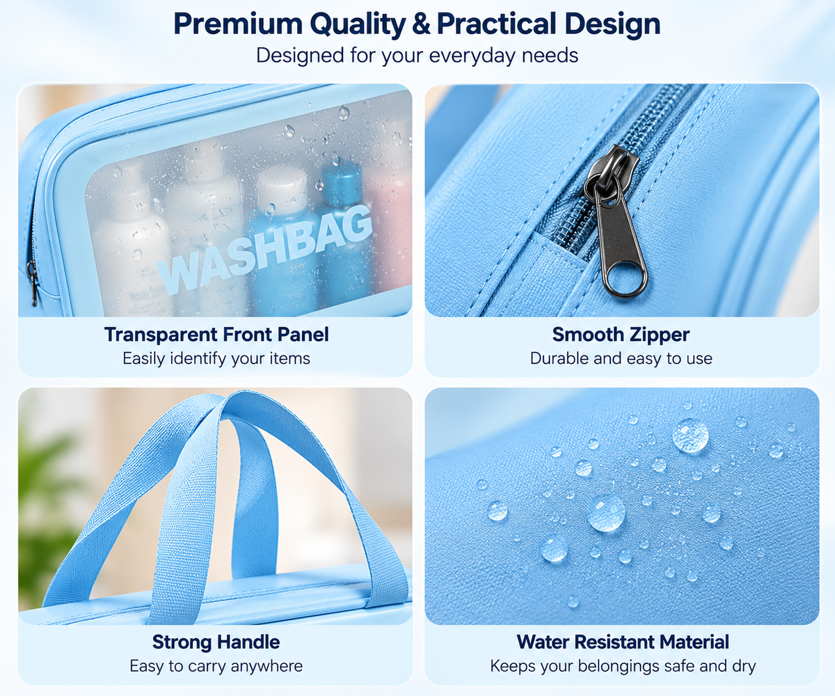 3-Piece Travel Wash Bag Set