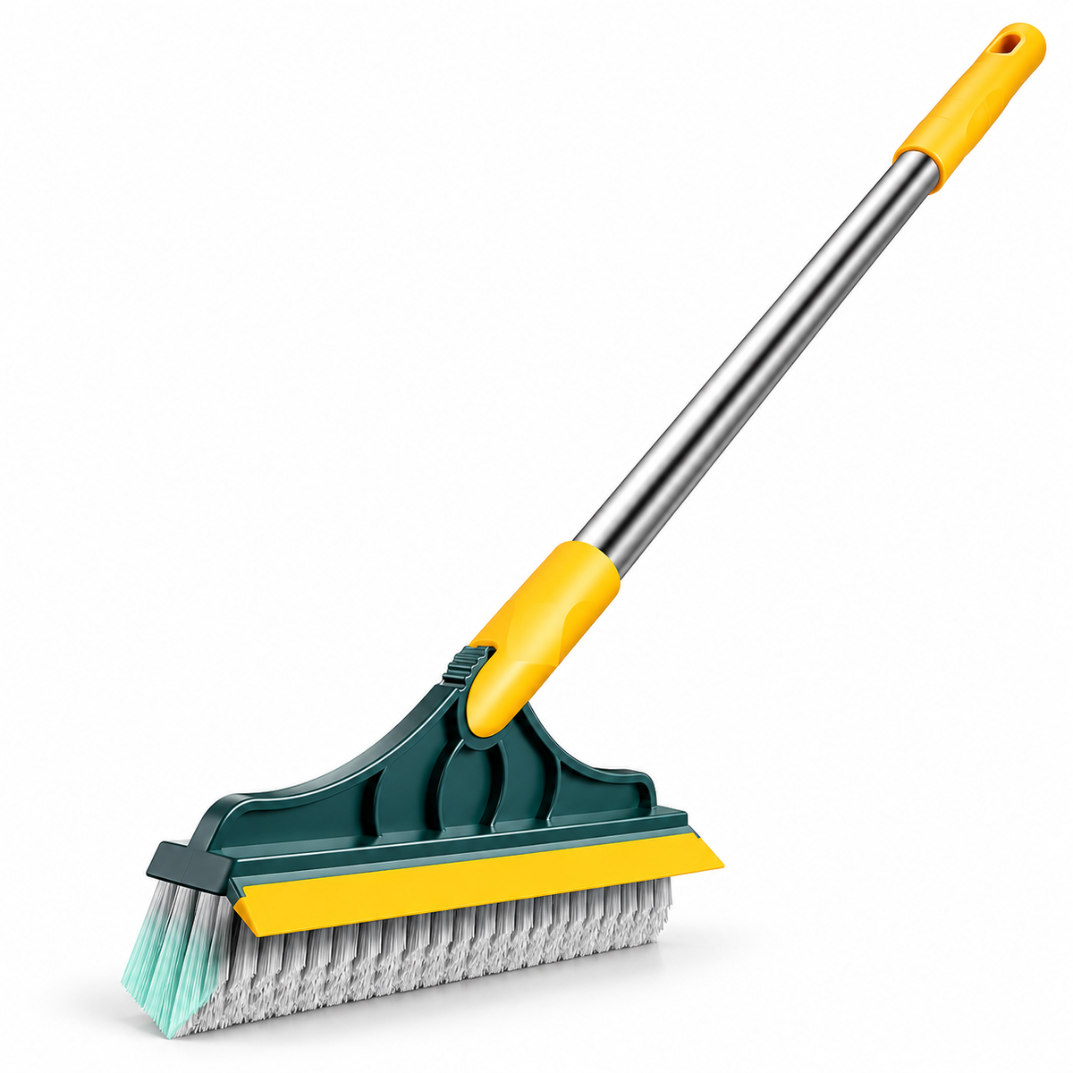 2-in-1 Floor Cleaning Brush with Long Handle – 120° Rotating Bathroom Tile Scrubber