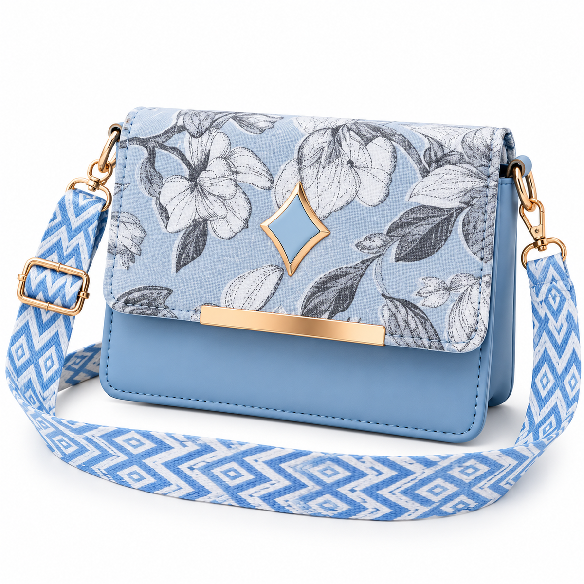 Women's Floral Sling Bag – Stylish Printed Crossbody Handbag with Adjustable Strap