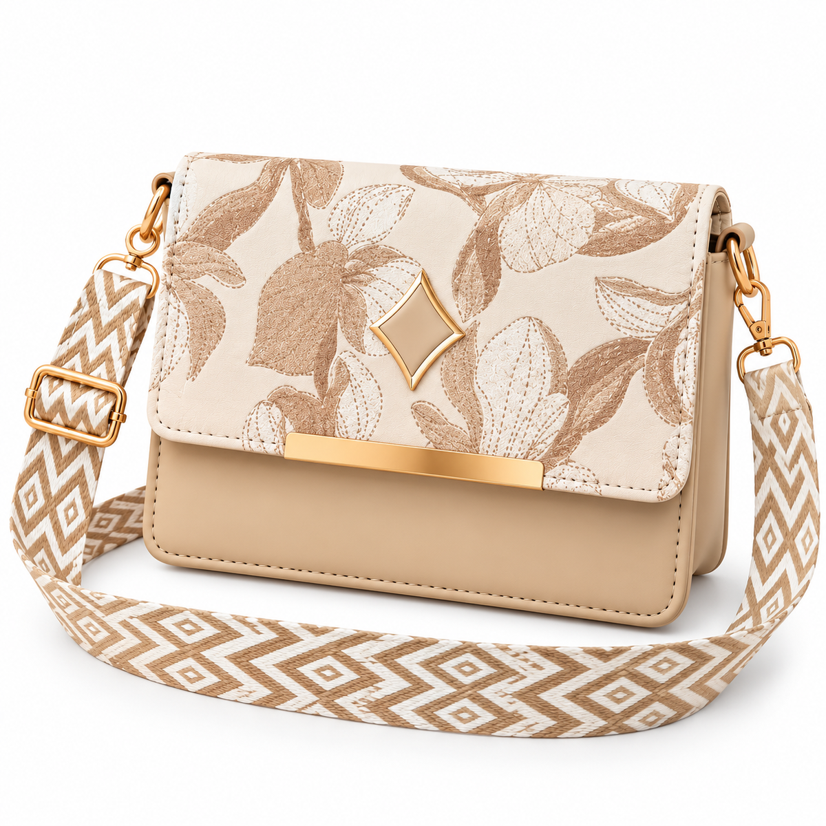 Women's Floral Sling Bag – Stylish Printed Crossbody Handbag with Adjustable Strap